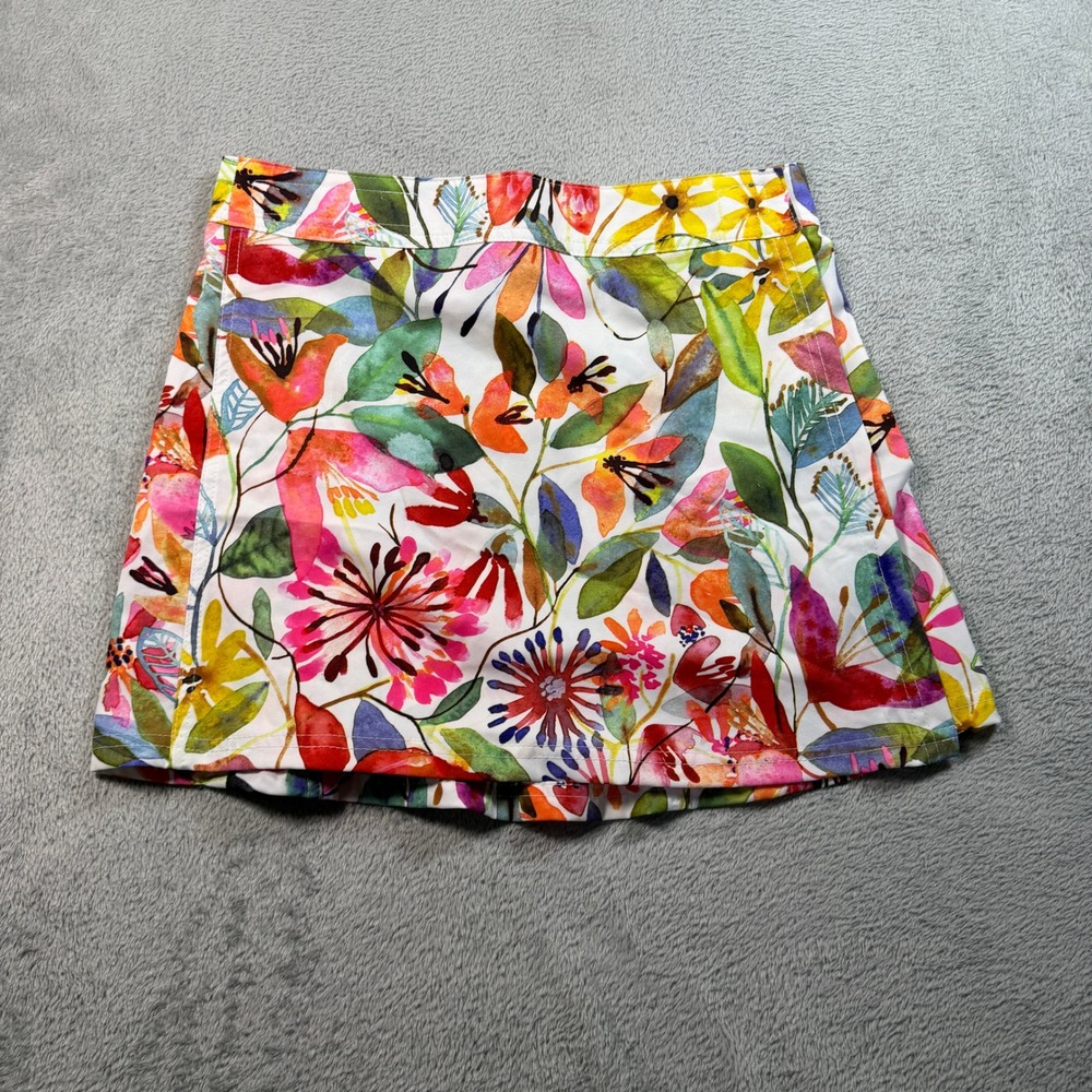 Rip Skirt Hawaii Wrap Skirt Women Small White Floral Stretch Quick Dry